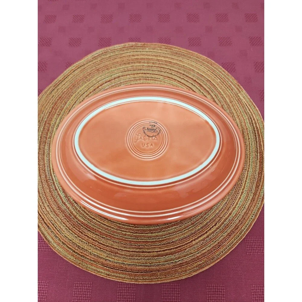 Fiesta Persimmon 11 5/8 Oval Serving Platter Retired Laughlin Made The USA EUC